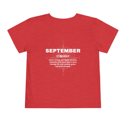 September Stingray Toddler Shirt, Kids Birth Month Sea Life Tshirt