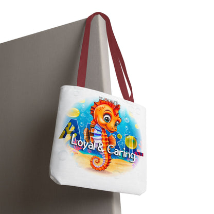 Kids Colorful April Seahorse Birth Month Tote Bag