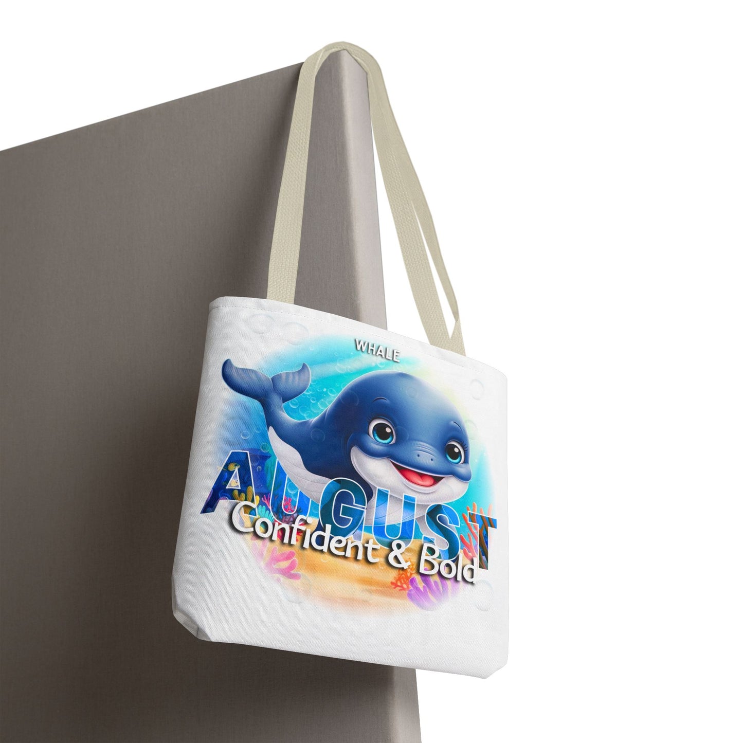 Kids Colorful August Whale Birth Month Tote Bag