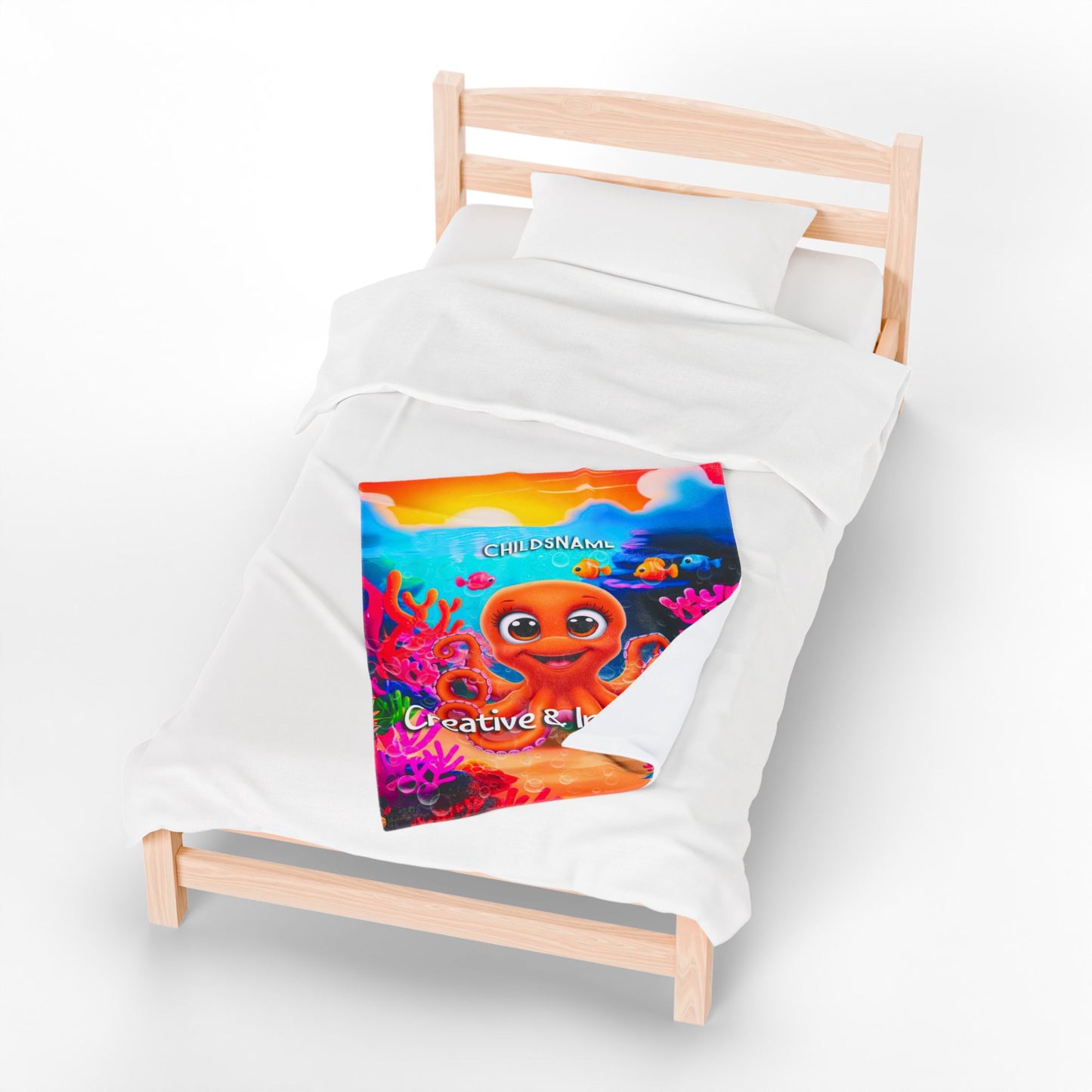 Personalized Kids Octopus Plush Blanket – Creative & Intelligent