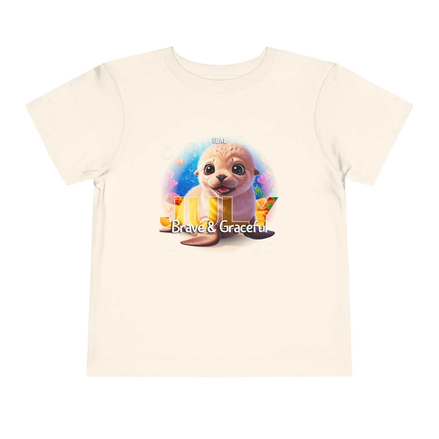 July Seal Toddler TShirt Kids Birth Month Ocean Animal Tee