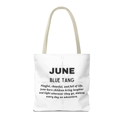 Kids Colorful June Blue Tang Birth Month Tote Bag