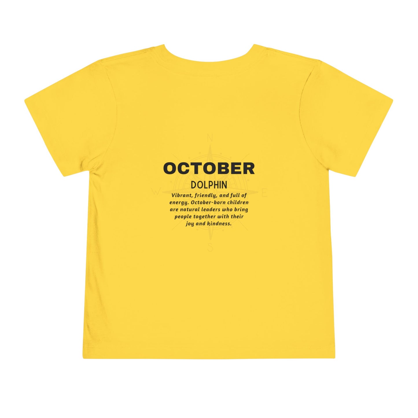 October Dolphin Toddler Tee Kids Birth Month Ocean Tshirt