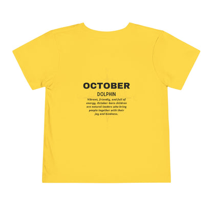 October Dolphin Toddler Tee Kids Birth Month Ocean Tshirt
