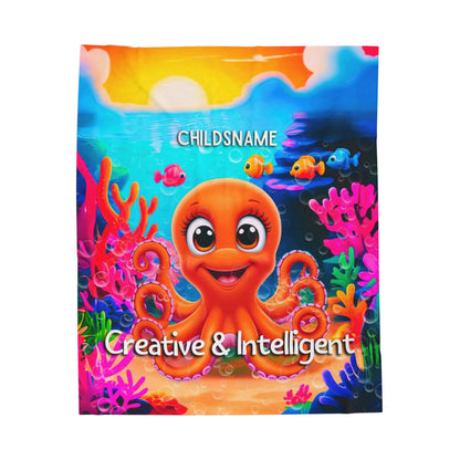 Personalized Kids Octopus Plush Blanket – Creative & Intelligent