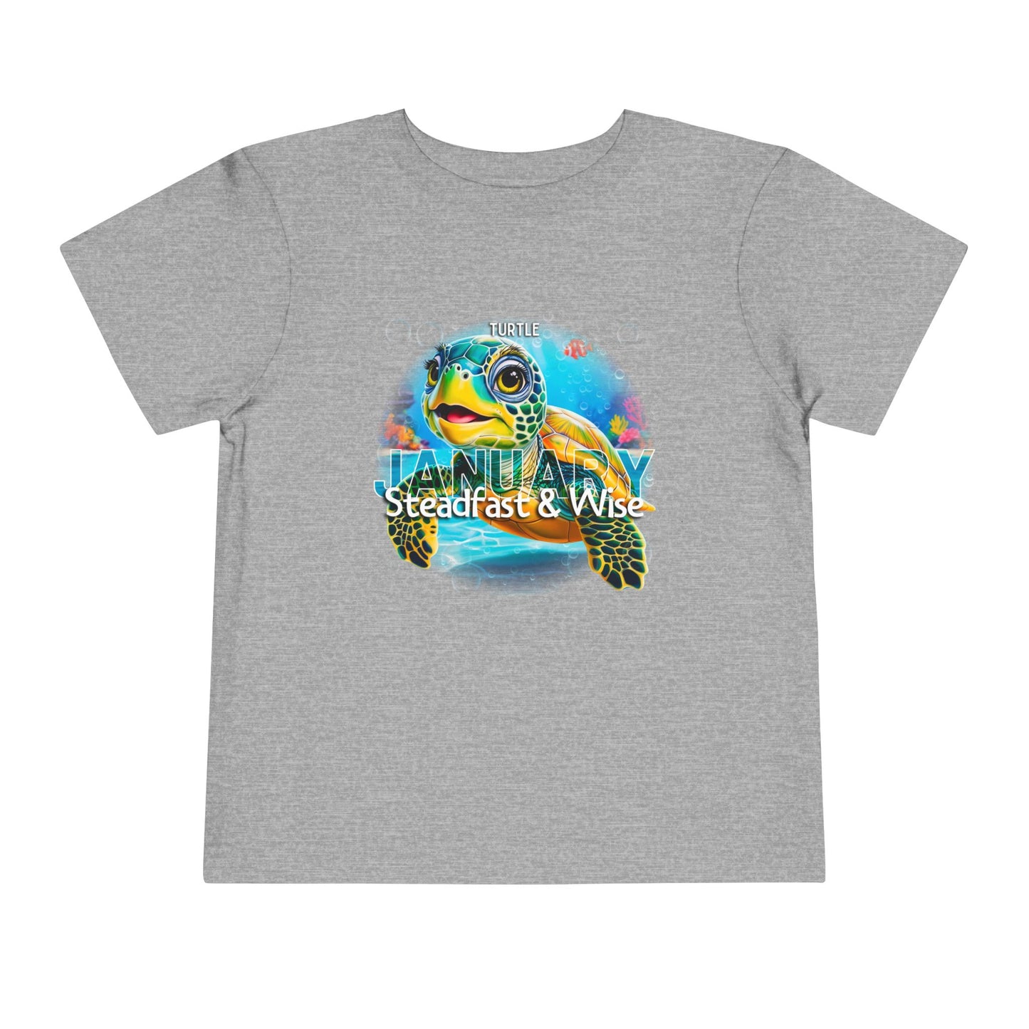 January Turtle Toddler TShirt Kids Birth Month Sea Life Tee
