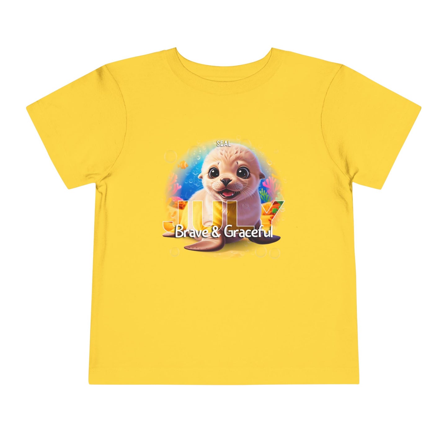 July Seal Toddler TShirt Kids Birth Month Ocean Animal Tee