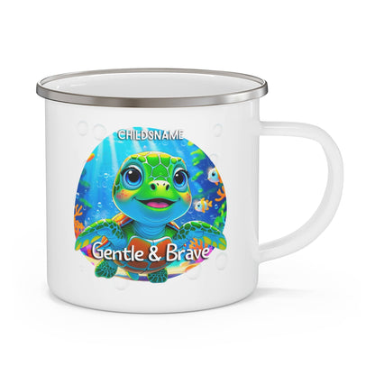 Kids Turtle Camping Mug Gentle & Brave