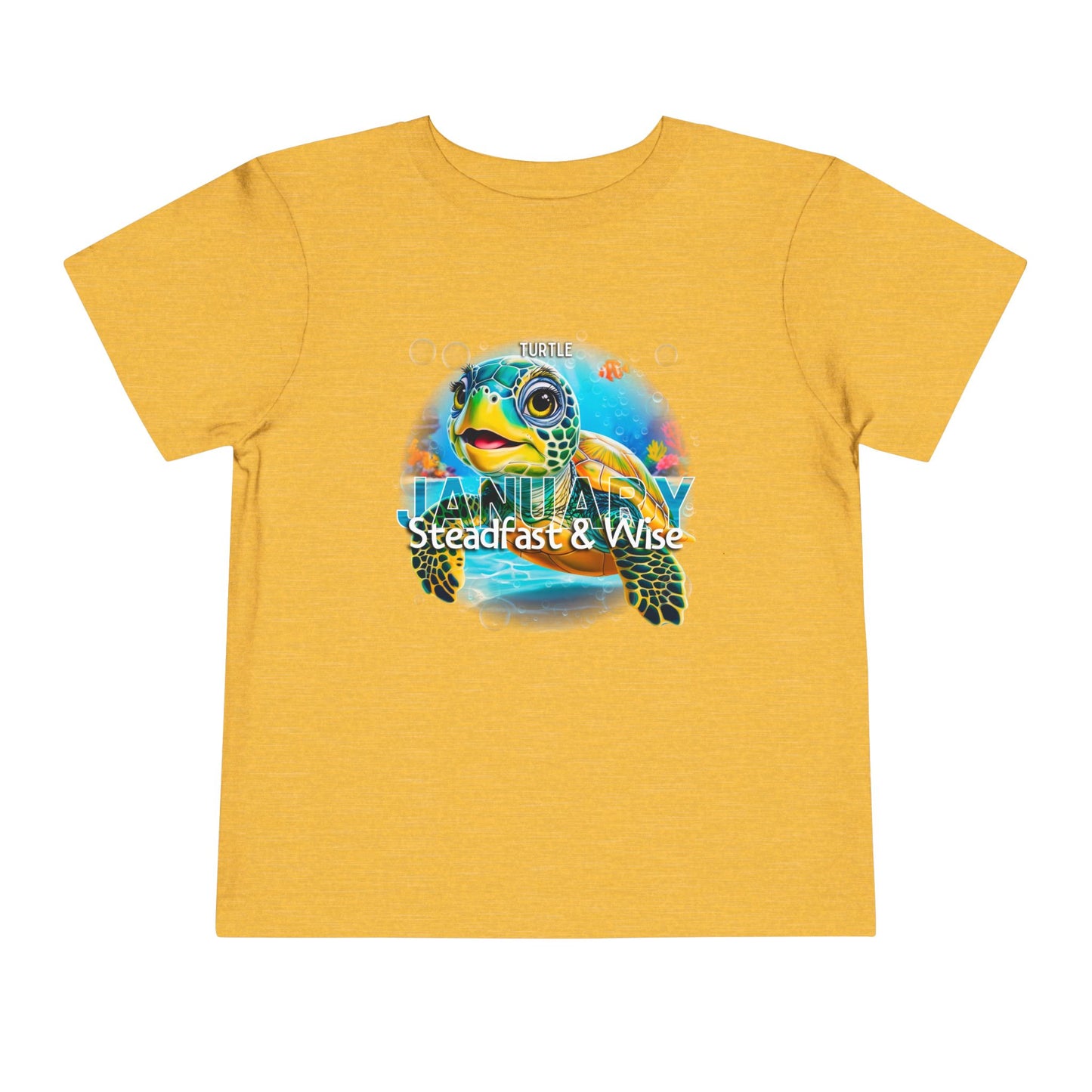 January Turtle Toddler TShirt Kids Birth Month Sea Life Tee