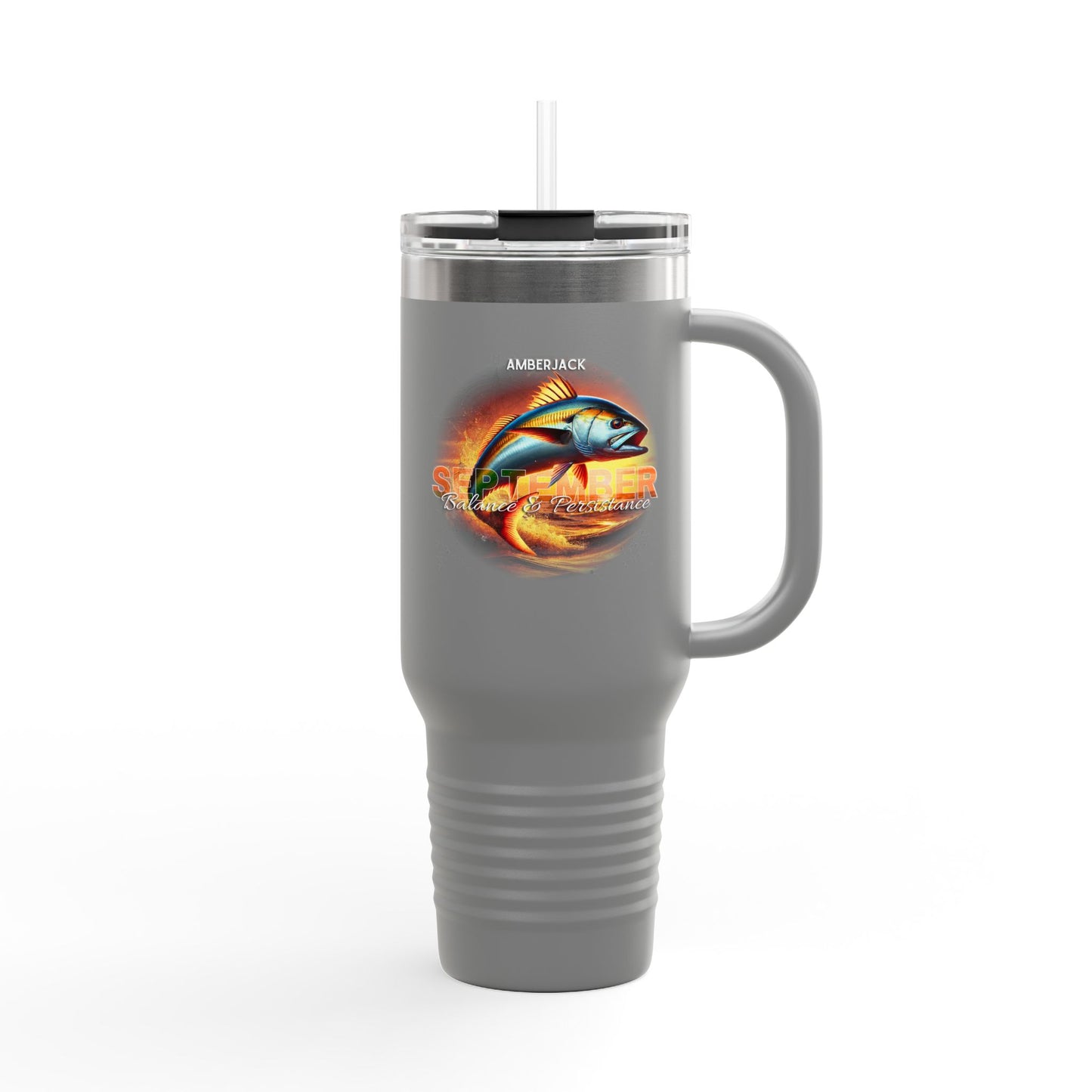 September Amberjack Birth Month 40oz Travel Mug with Handle