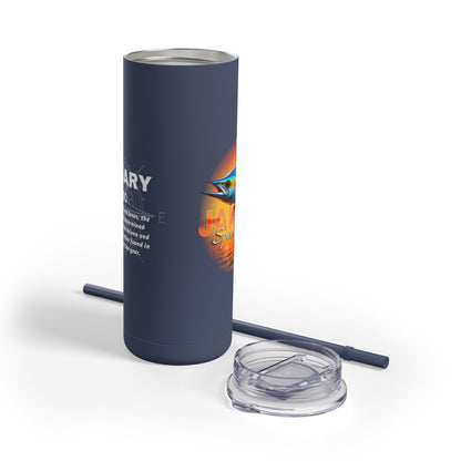 January Birth Month Wahoo 20oz Skinny Matte Tumbler Fast Fearless Travel Cup