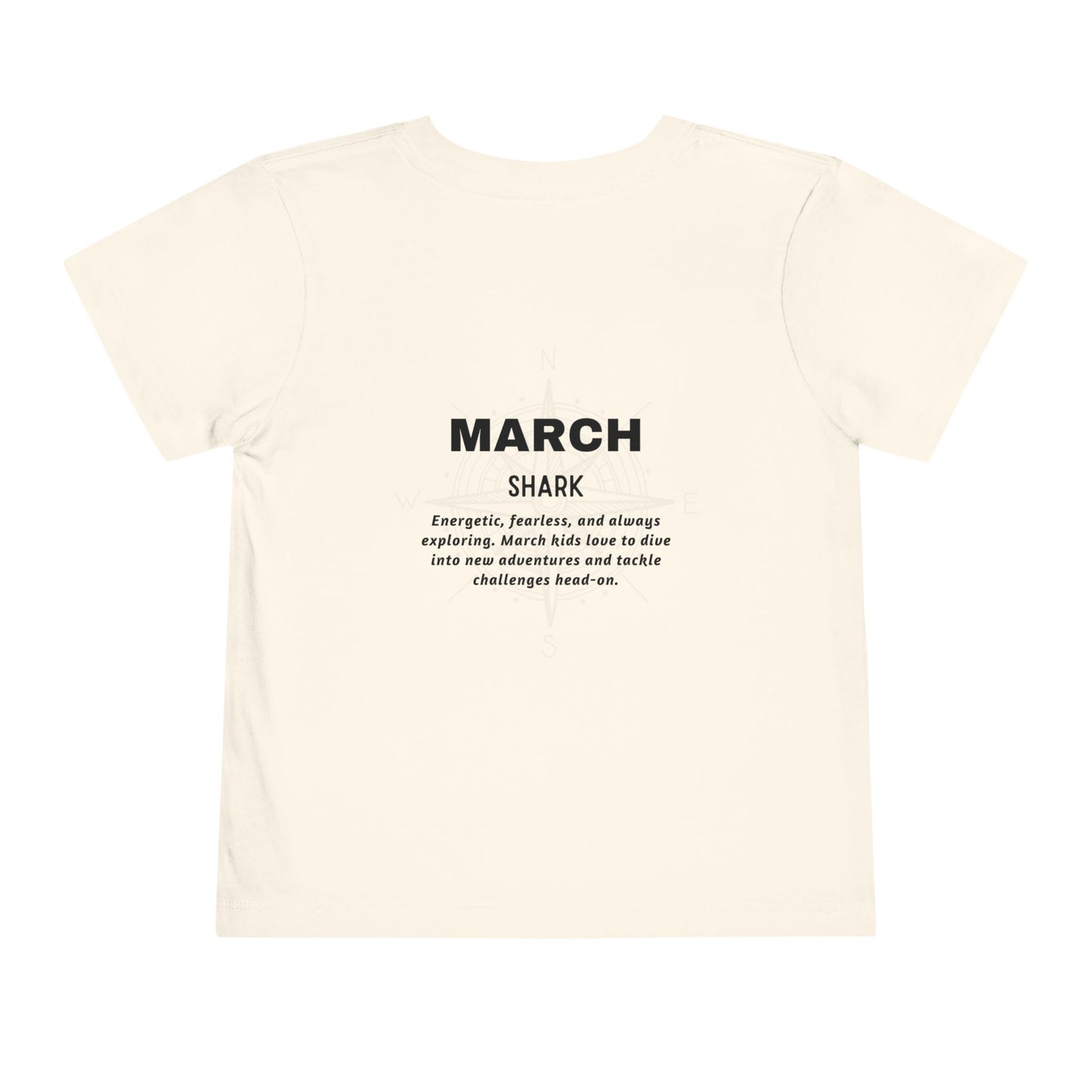 March Shark Toddler TShirt Kids Birth Month Ocean Adventure Tee