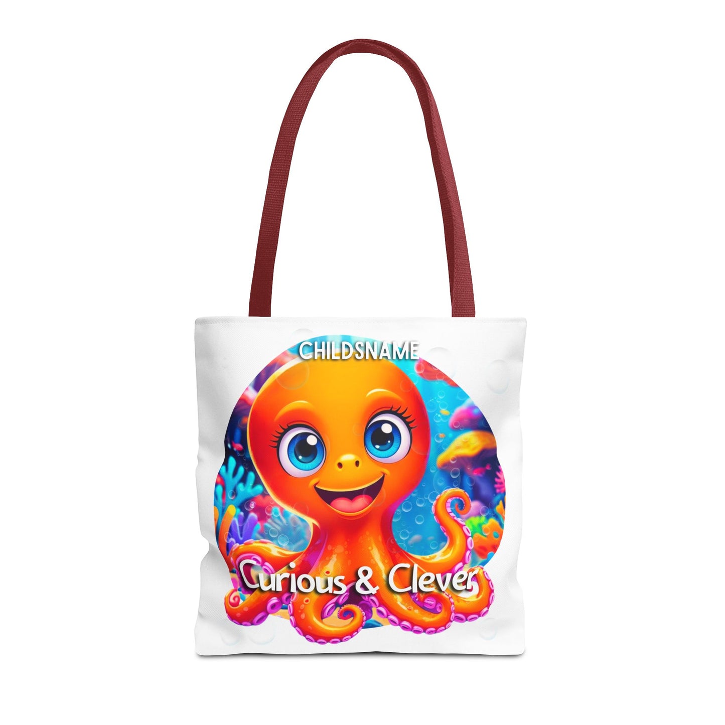 Personalized Kids Octopus Beach Tote Bag Curious & Clever