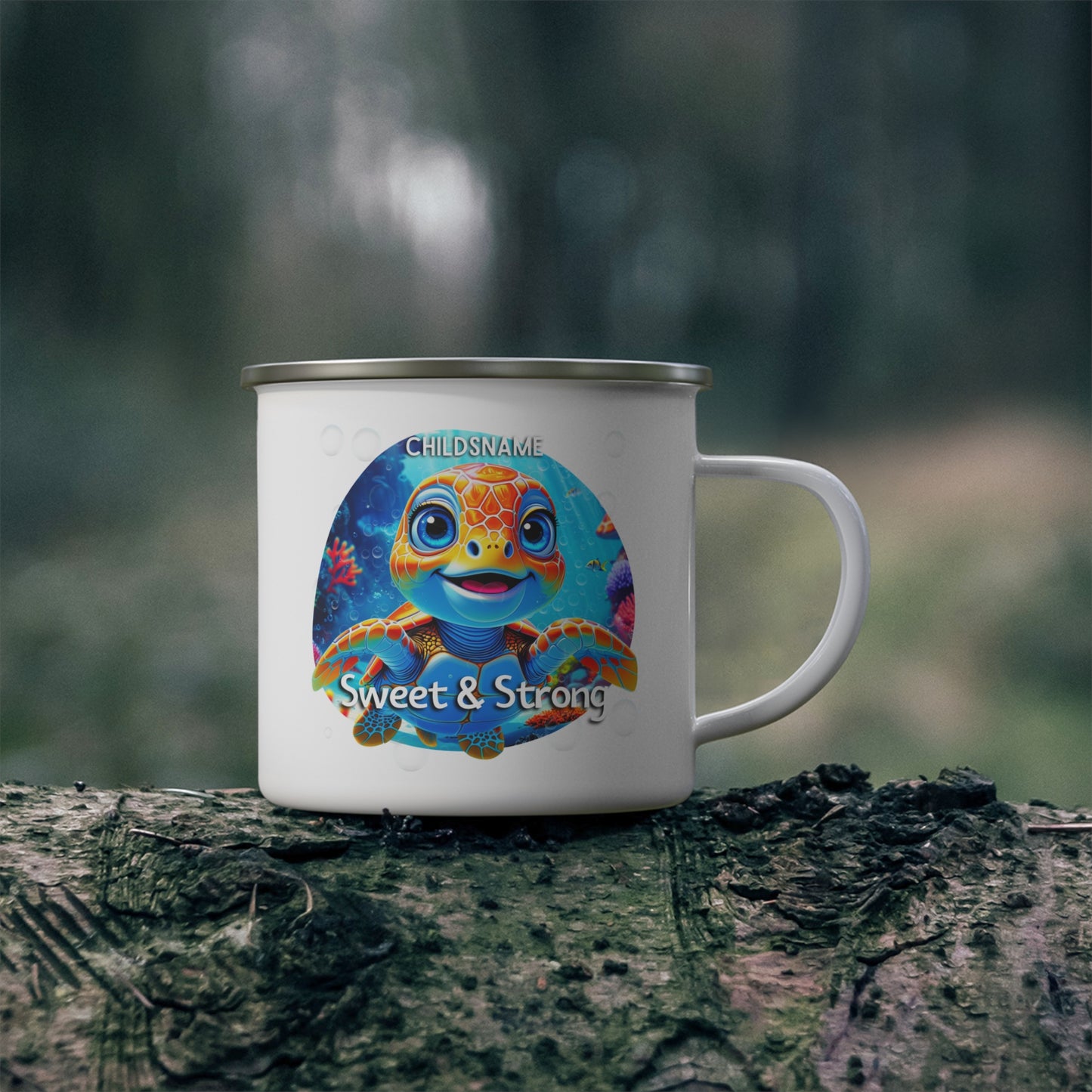 Personalized Kids Turtle Camping Mug Sweet & Strong