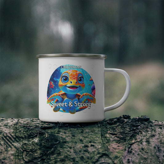 Personalized Kids Turtle Camping Mug Sweet & Strong