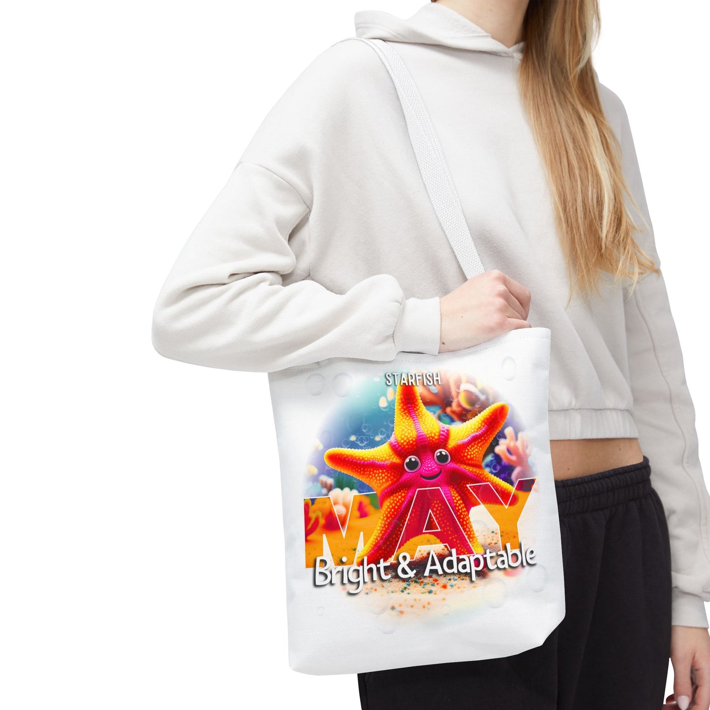Kids Colorful May Starfish Birth Month Tote Bag