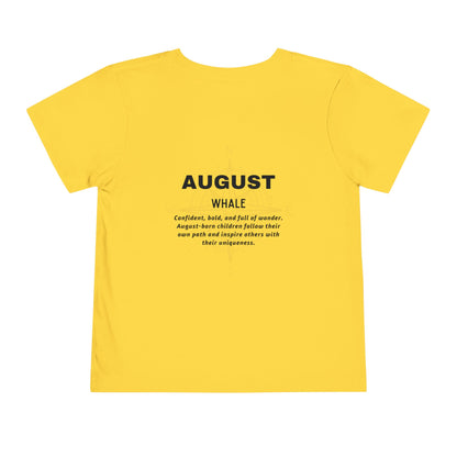 August Whale Toddler TShirt Kids Birth Month Sea Life Tee