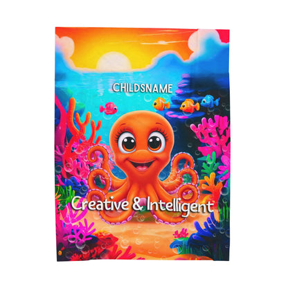 Personalized Kids Octopus Plush Blanket – Creative & Intelligent