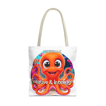 Personalized Kids Octopus Beach Tote Bag – Creative & Intelligent – Custom Sea Life Bag with Name