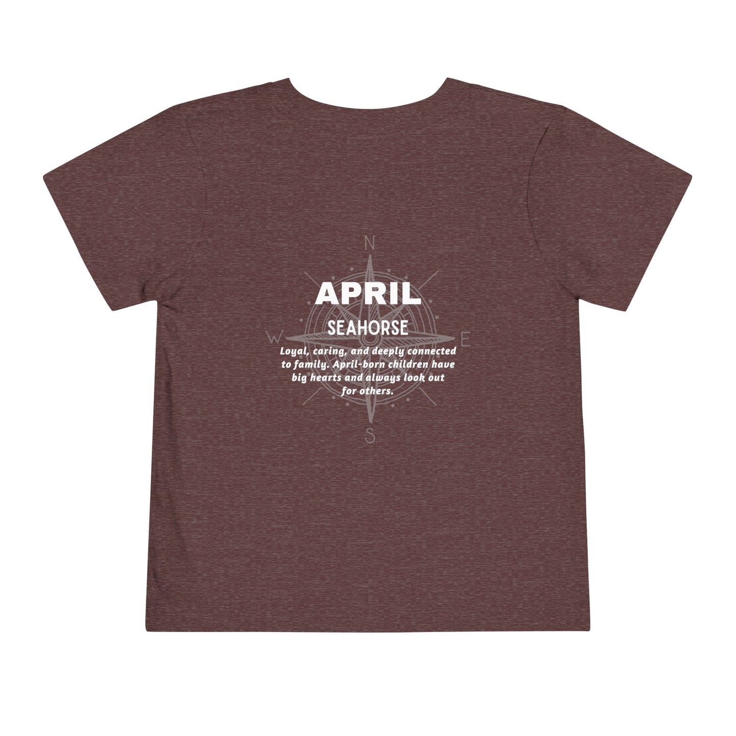 April Seahorse Toddler TShirt Kids Birth Month Ocean Tee