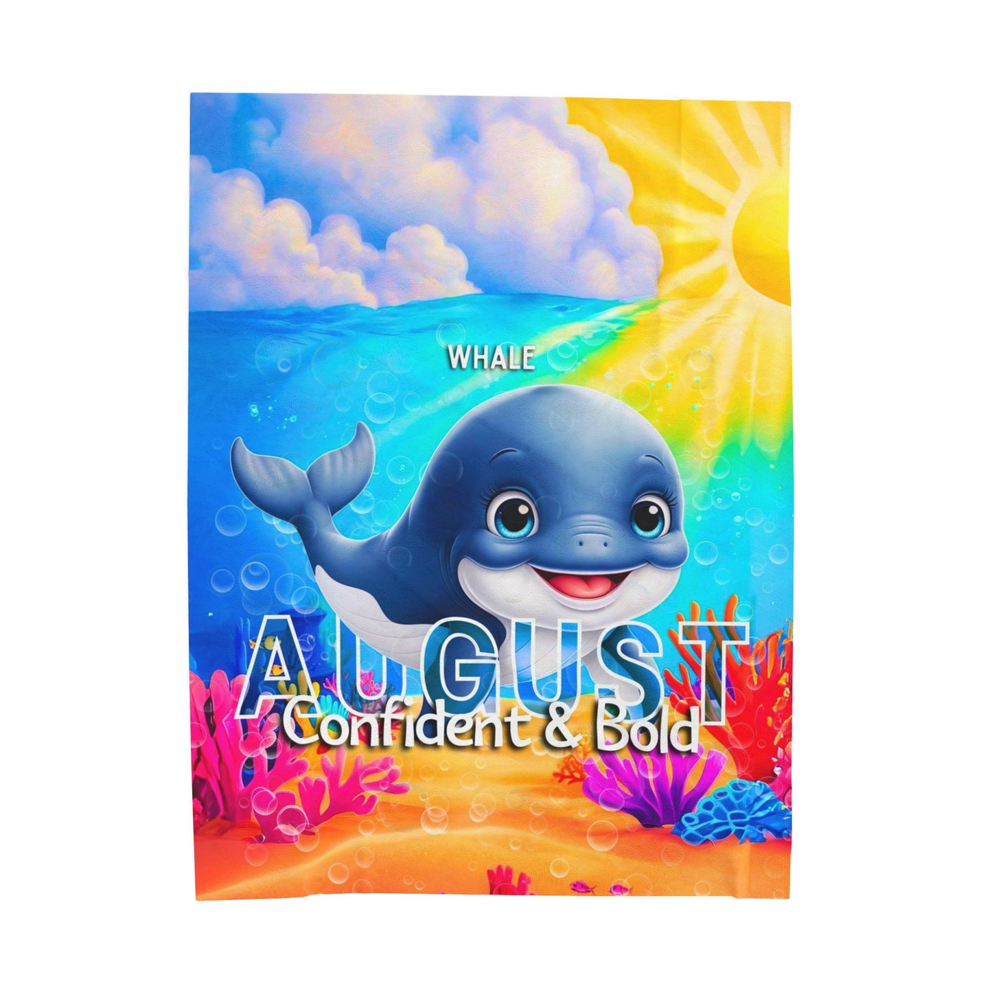 August Whale Kids Blanket – Cozy & Colorful Whale Blanket for Children