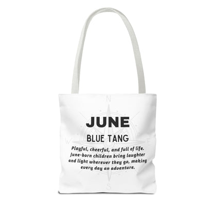 Kids Colorful June Blue Tang Birth Month Tote Bag