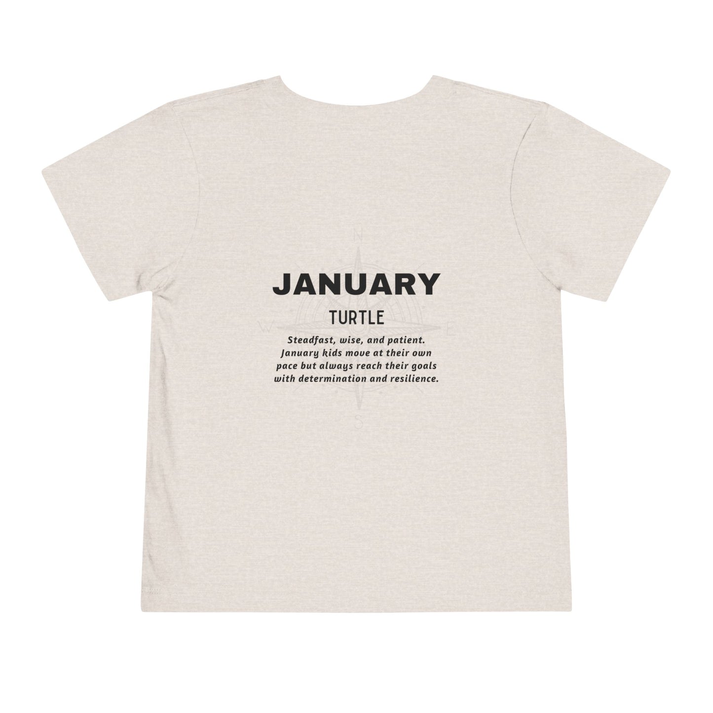 January Turtle Toddler TShirt Kids Birth Month Sea Life Tee