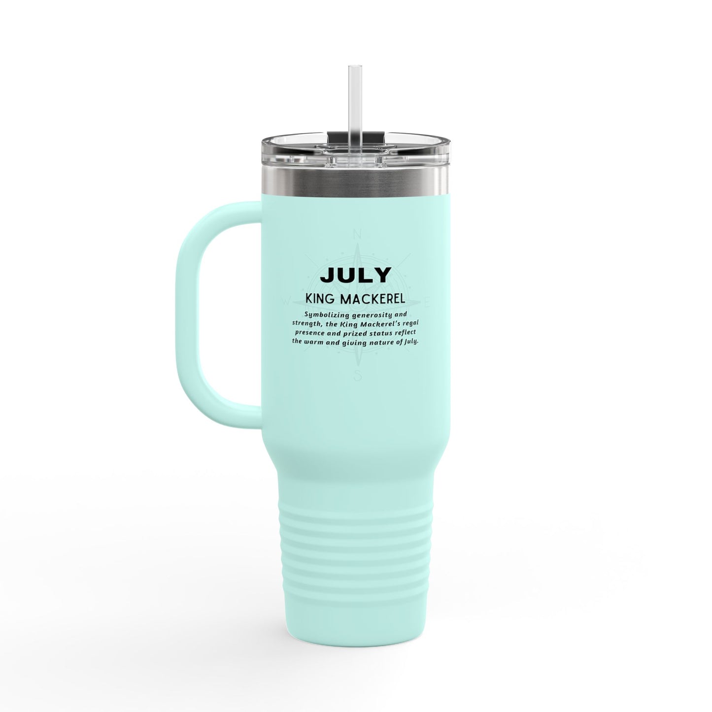 July King Mackerel Birth Month 40oz Travel Mug with Handle
