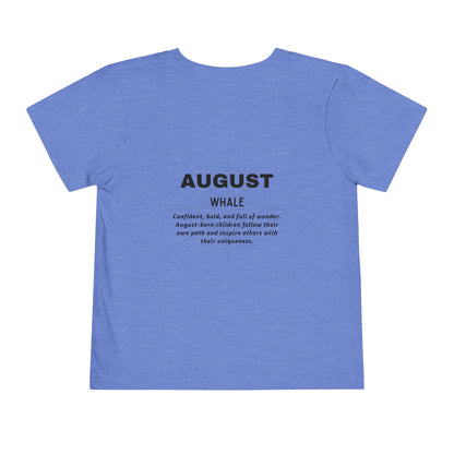 August Whale Toddler TShirt Kids Birth Month Sea Life Tee