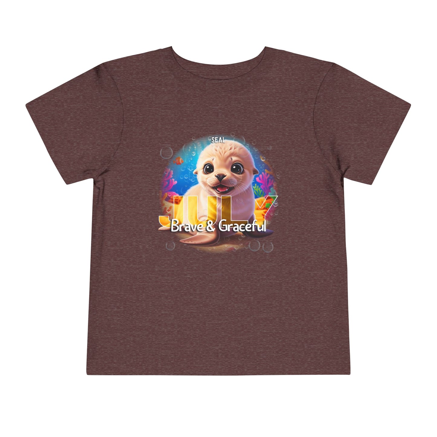 July Seal Toddler TShirt Kids Birth Month Ocean Animal Tee