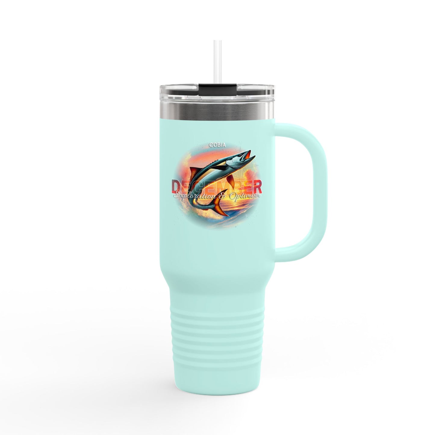 December Cobia Birth Month 40oz Travel Mug with Handle