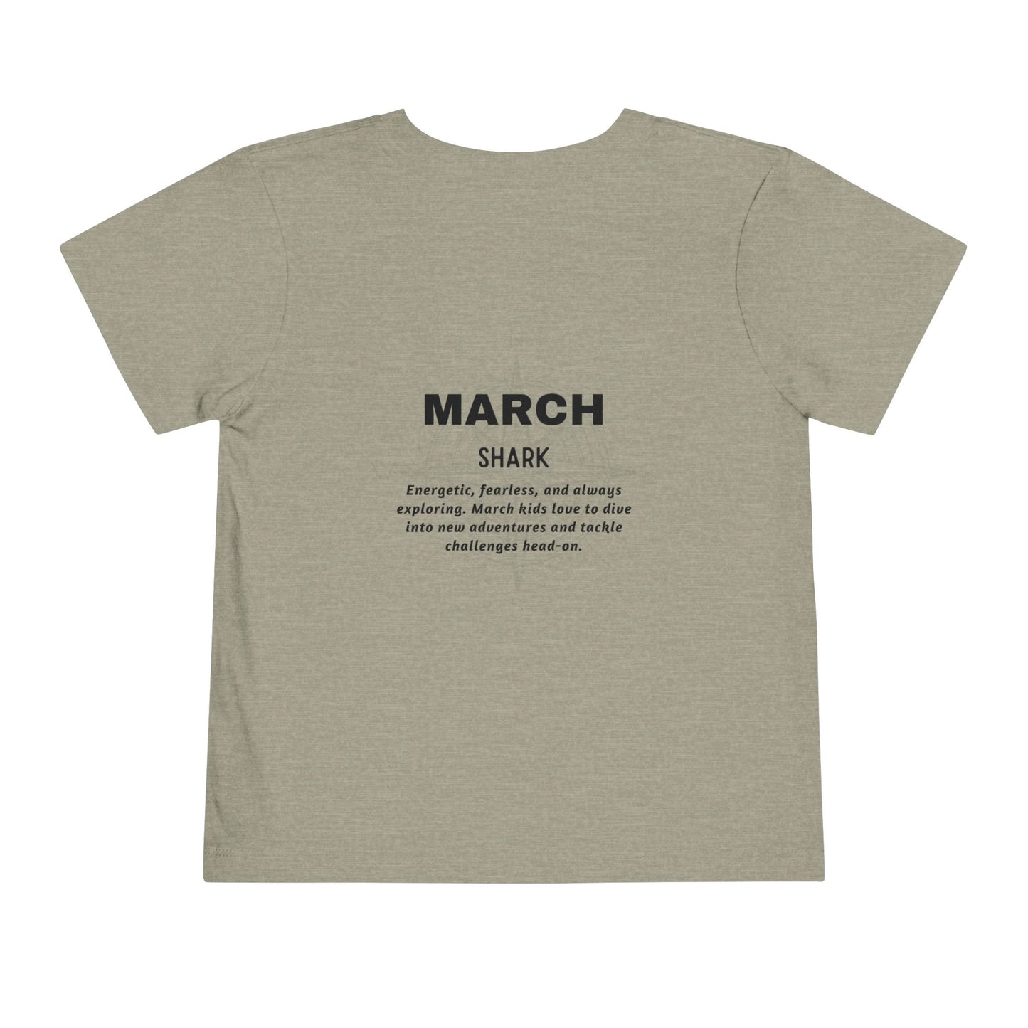 March Shark Toddler TShirt Kids Birth Month Ocean Adventure Tee