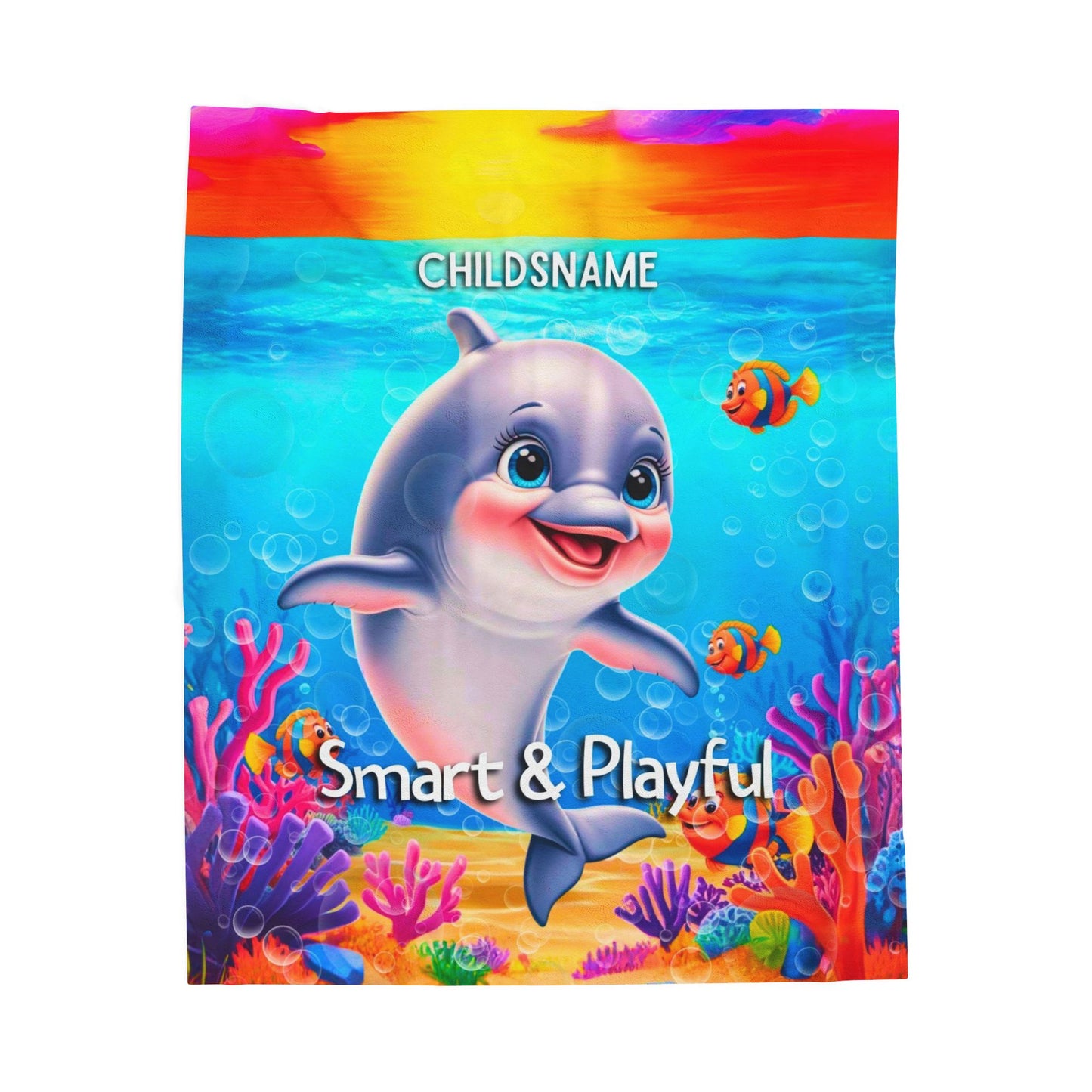 Personalized Kids Shark Plush Blanket Smart & Playful