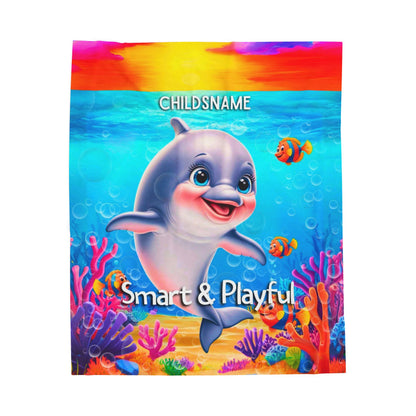 Personalized Kids Shark Plush Blanket Smart & Playful