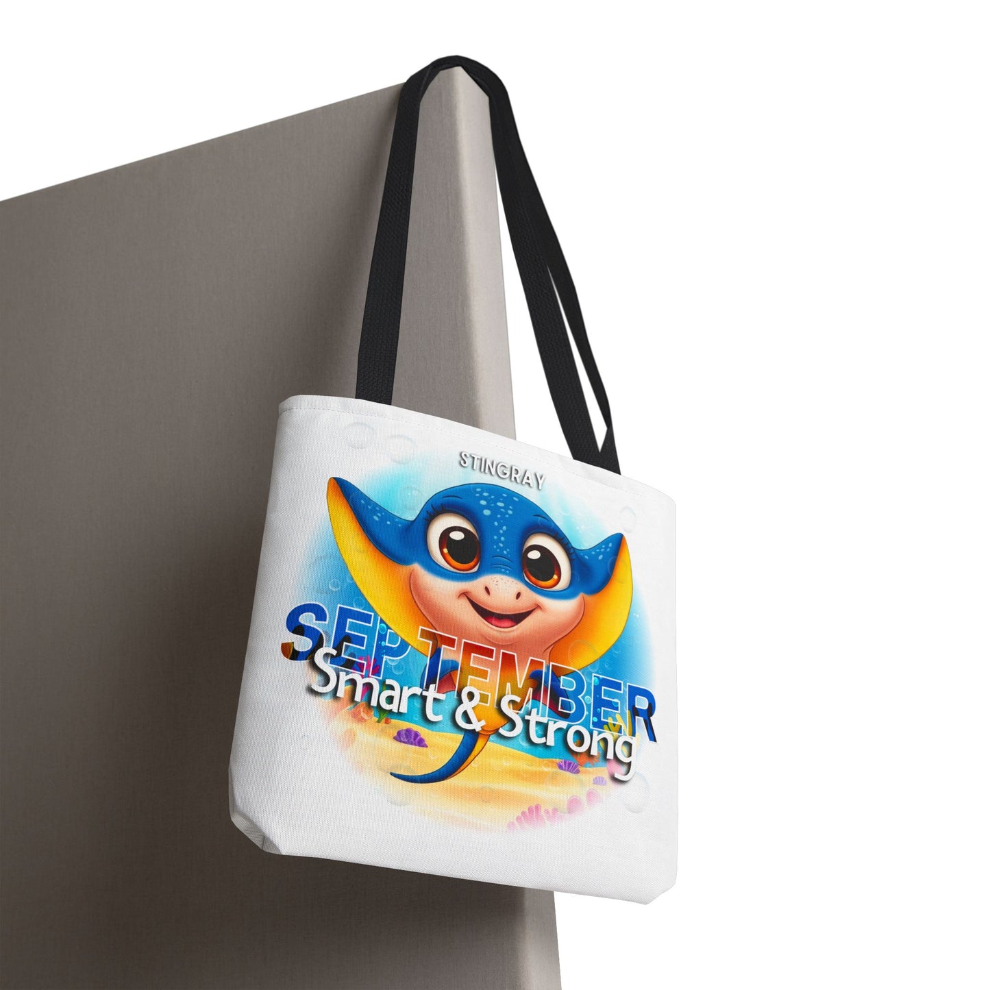 Kids Colorful September Stingray Birth Month Tote Bag