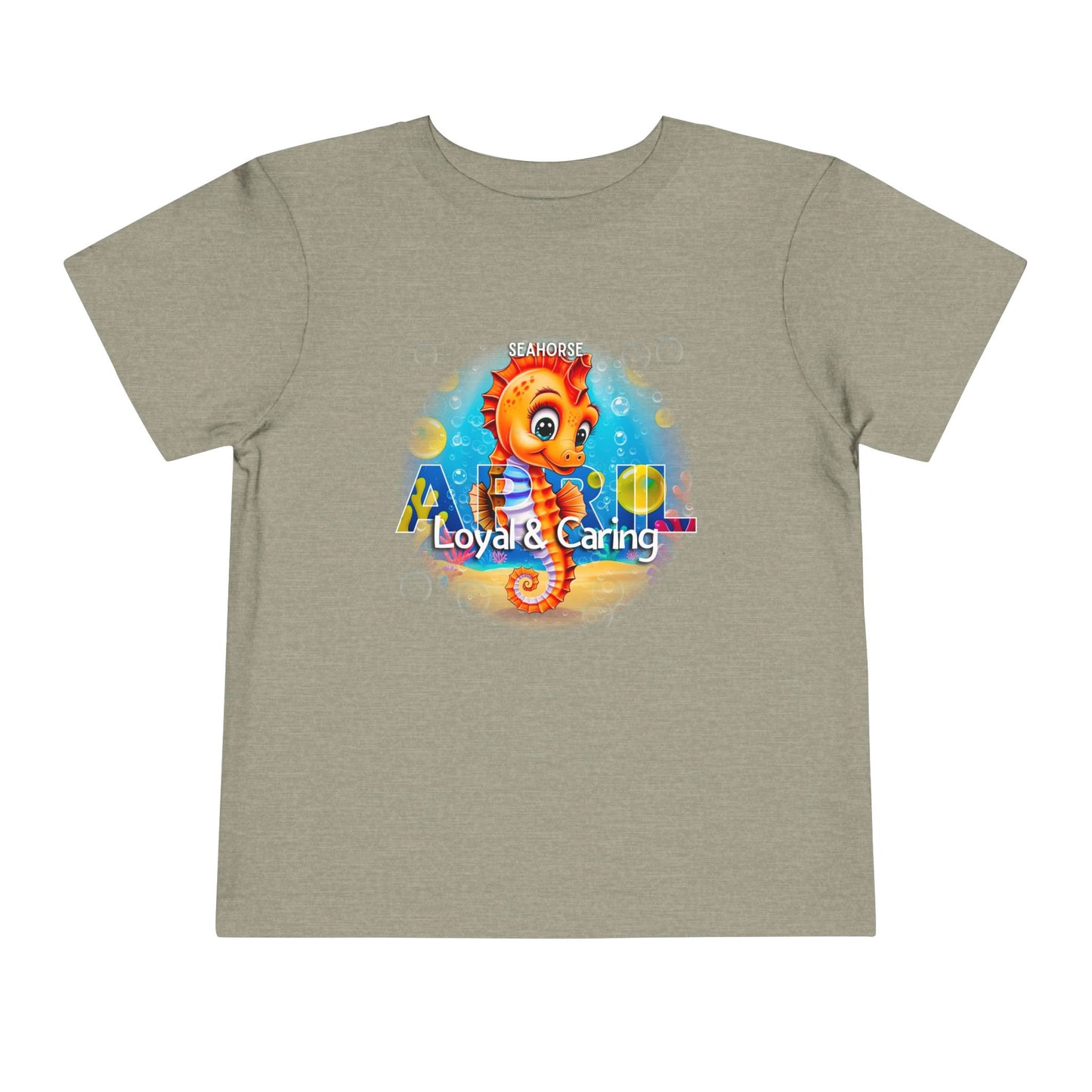 April Seahorse Toddler TShirt Kids Birth Month Ocean Tee