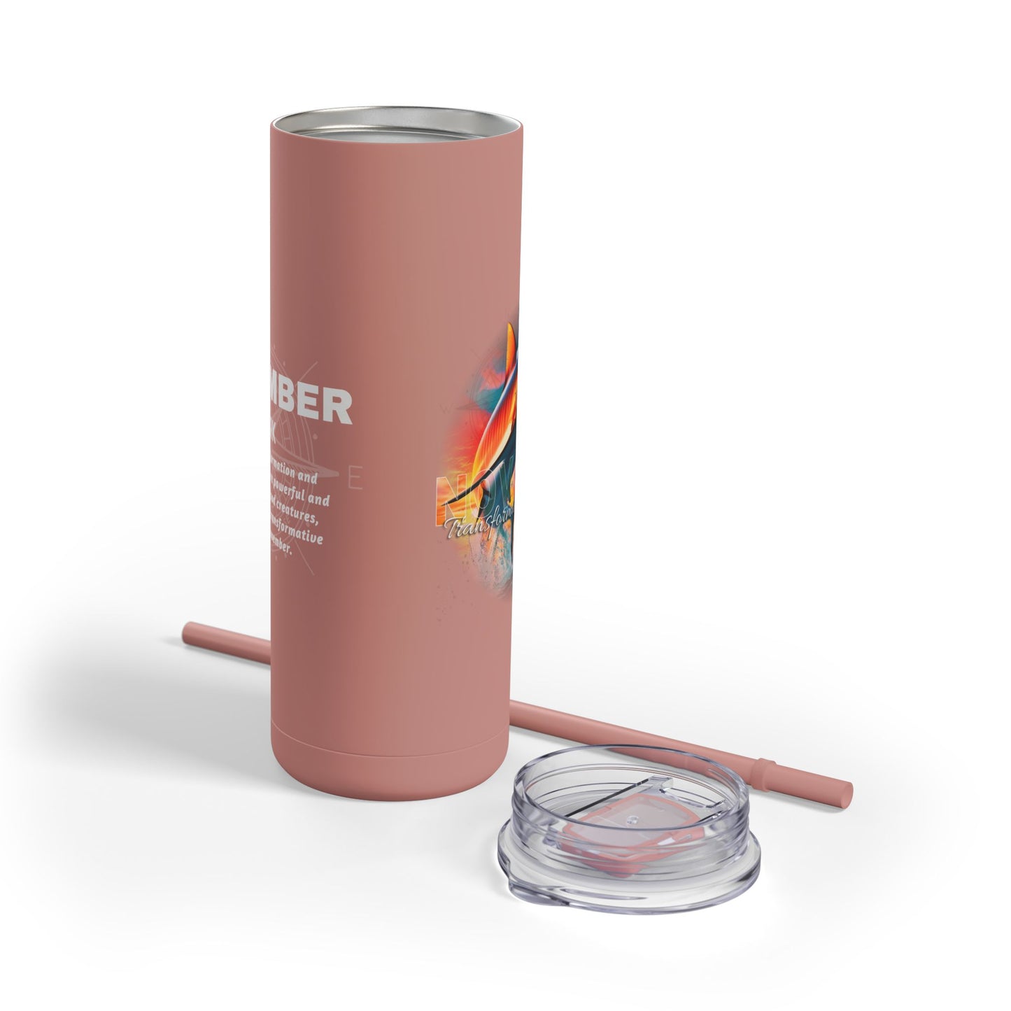 November Shark 20oz Skinny Matte Tumbler Birth Month Travel Cup