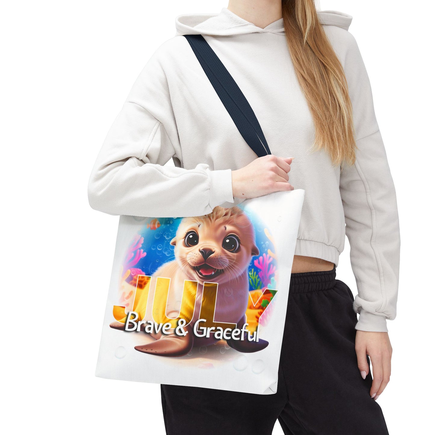 Kids Colorful July Seal Birth Month Tote Bag