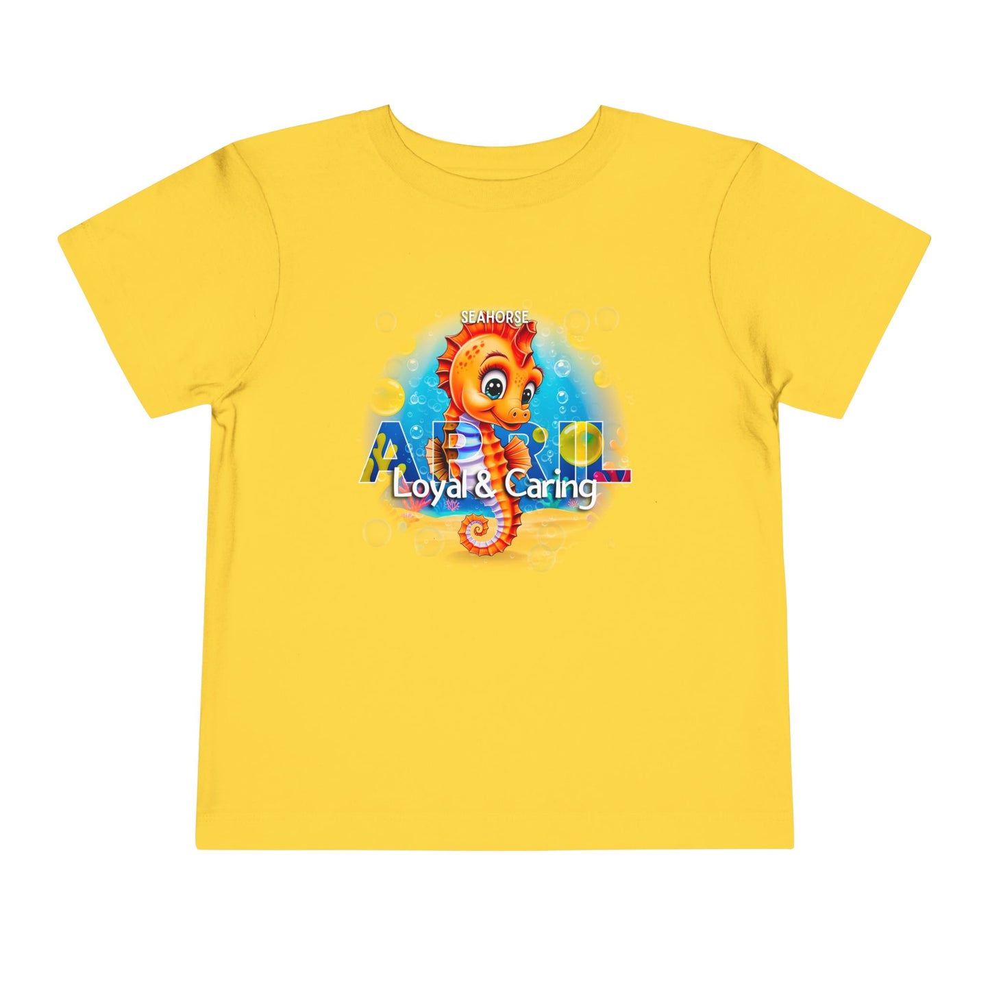 April Seahorse Toddler TShirt Kids Birth Month Ocean Tee