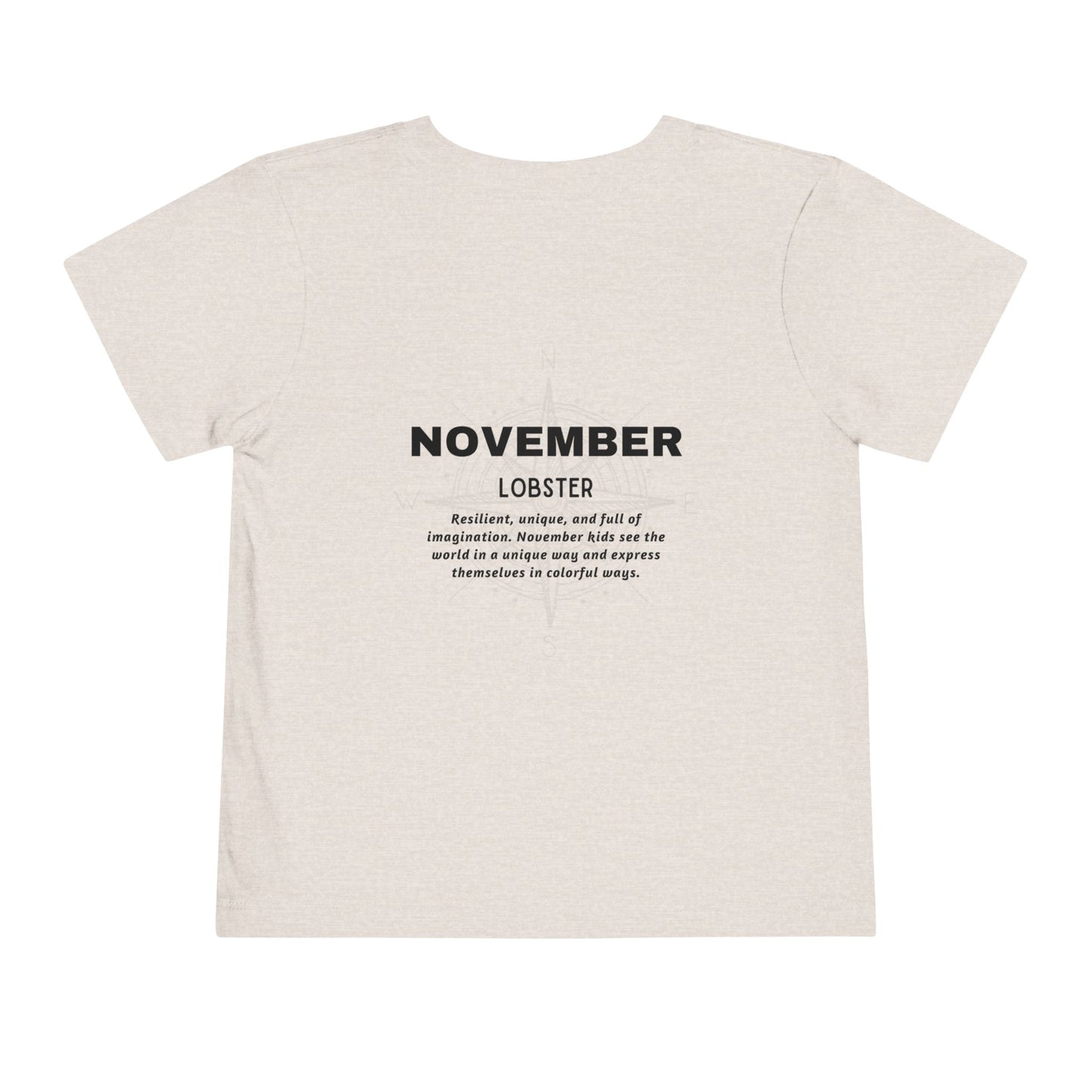 November Lobster Toddler TShirt Kids Birth Month Sea Life Tee