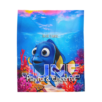 June Blue Tang Kids Blanket – Soft & Vibrant Ocean Blanket for Children