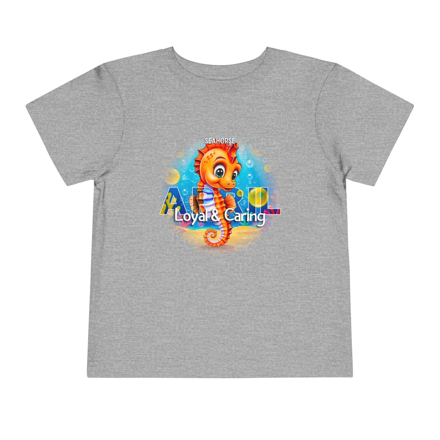 April Seahorse Toddler TShirt Kids Birth Month Ocean Tee