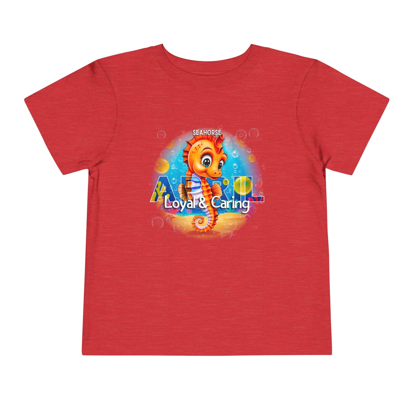 April Seahorse Toddler TShirt Kids Birth Month Ocean Tee