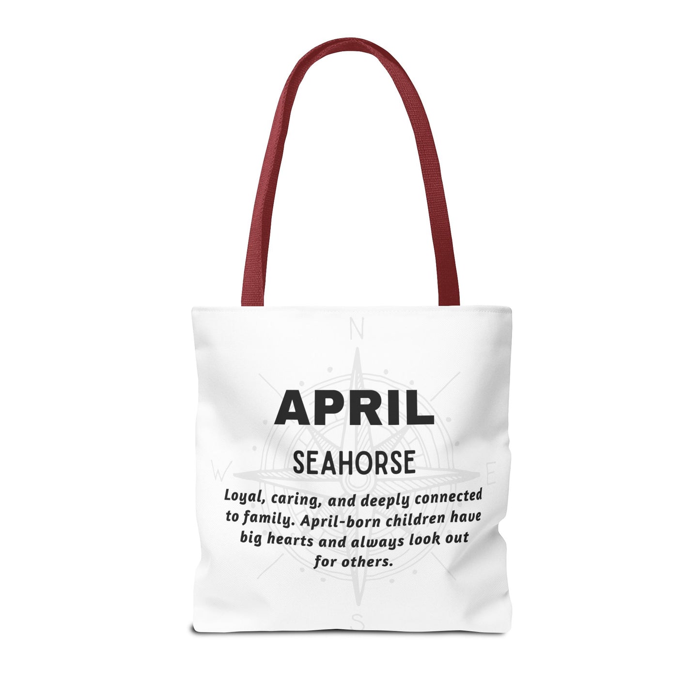 Kids Colorful April Seahorse Birth Month Tote Bag