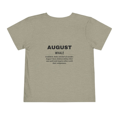 August Whale Toddler TShirt Kids Birth Month Sea Life Tee