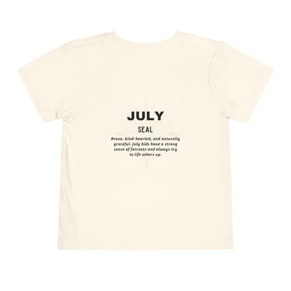 July Seal Toddler TShirt Kids Birth Month Ocean Animal Tee