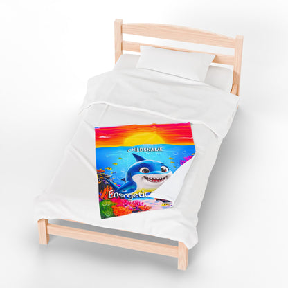 Personalized Kids Shark Plush Blanket – Energetic & Fearless