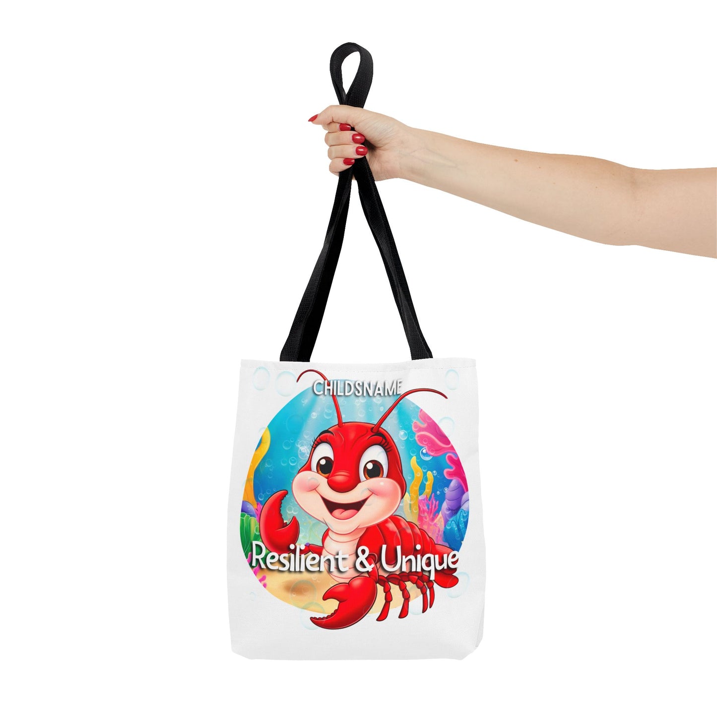 Personalized Kids Lobster Beach Tote Bag – Resilient & Unique – Custom Sea Life Bag with Name