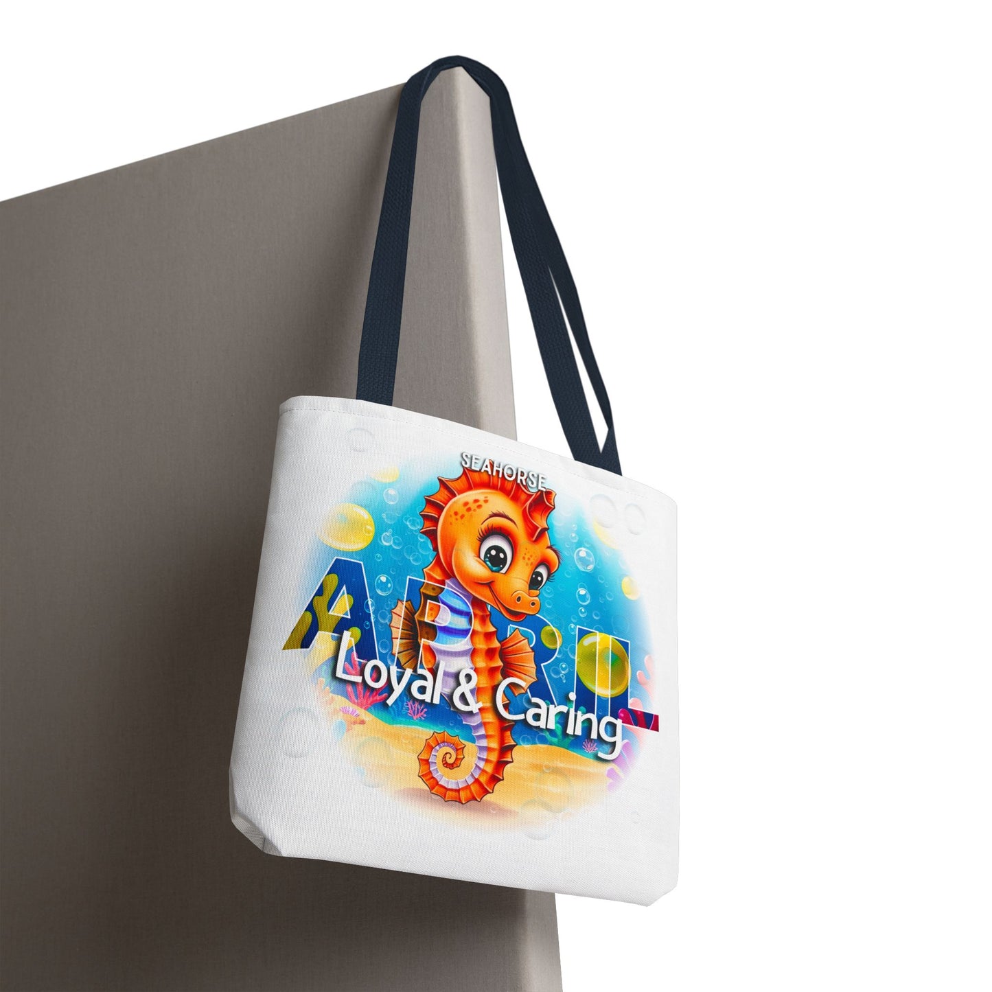 Kids Colorful April Seahorse Birth Month Tote Bag