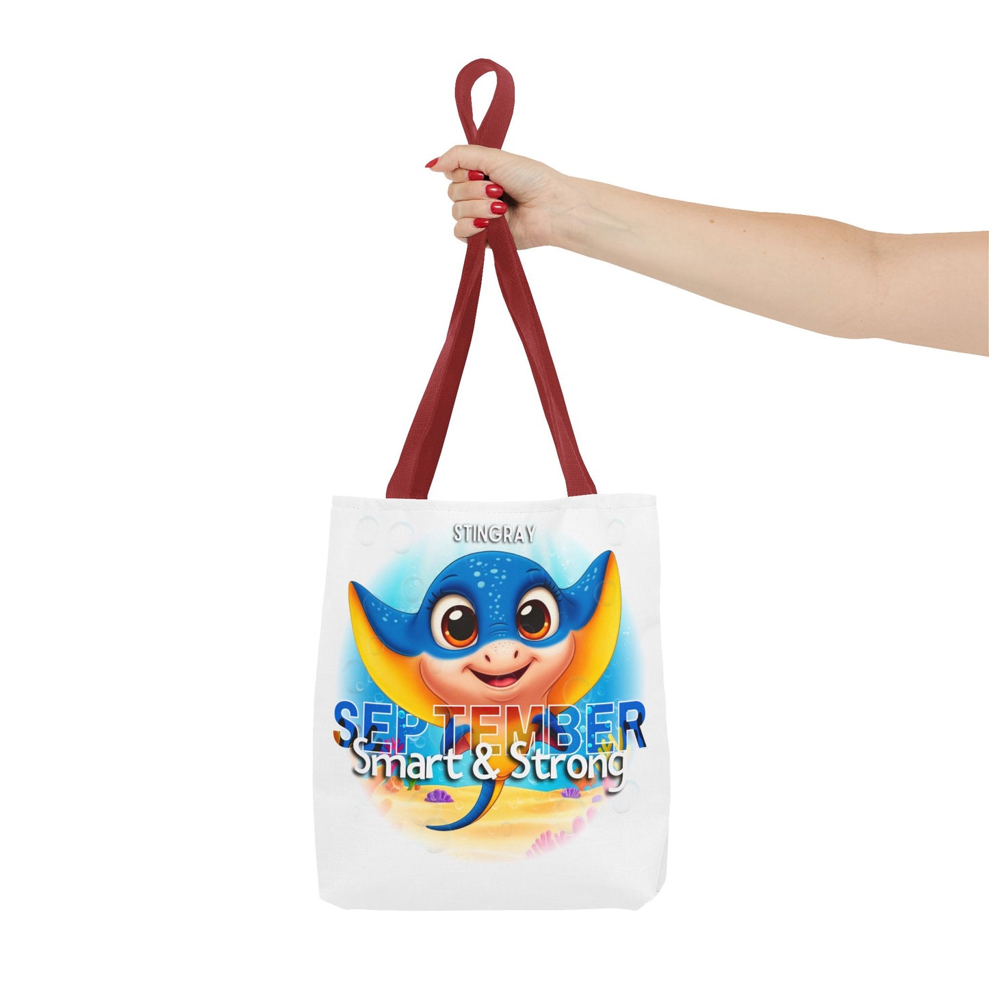 Kids Colorful September Stingray Birth Month Tote Bag